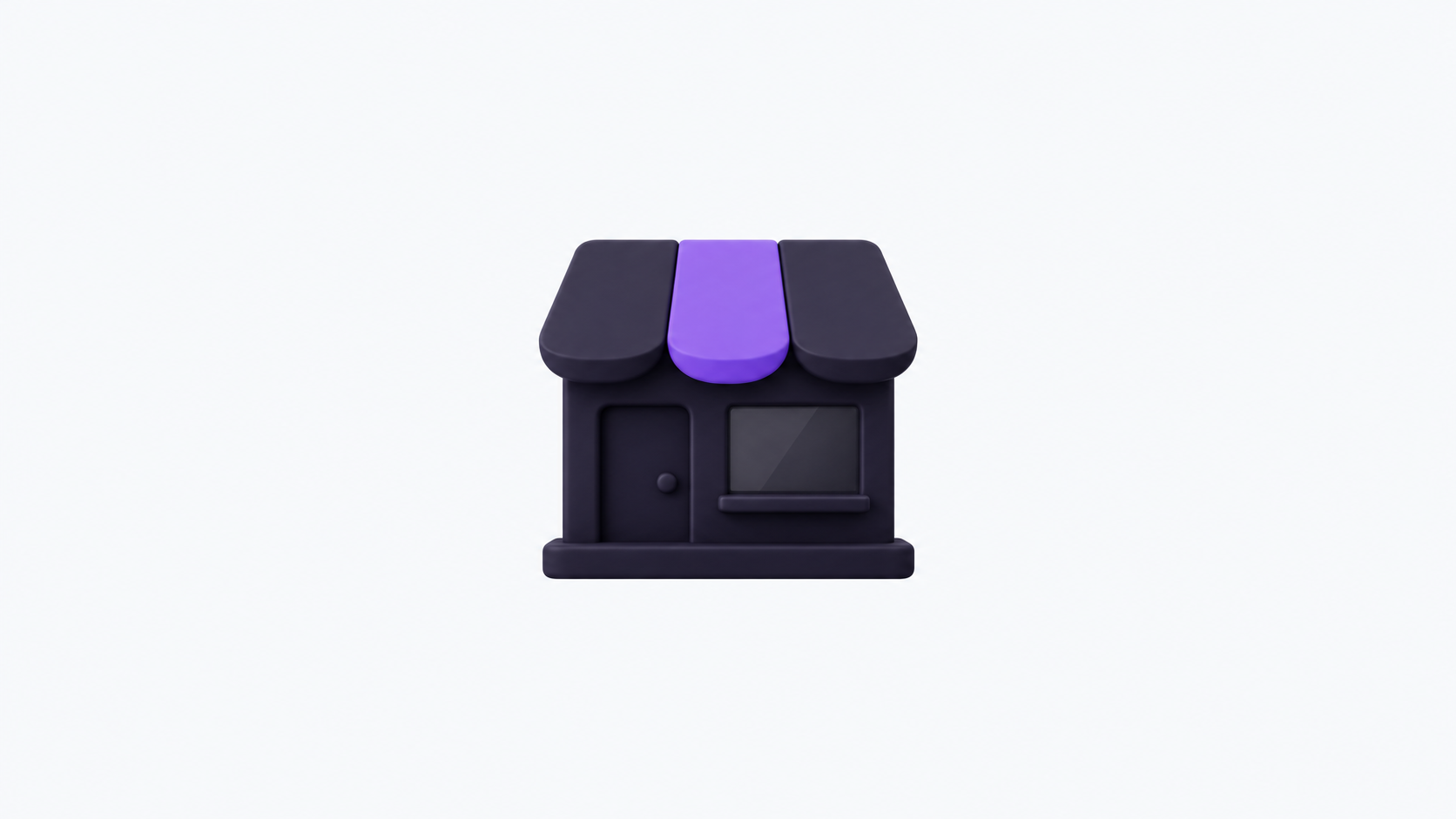 Minimal storefront symbol on a light background