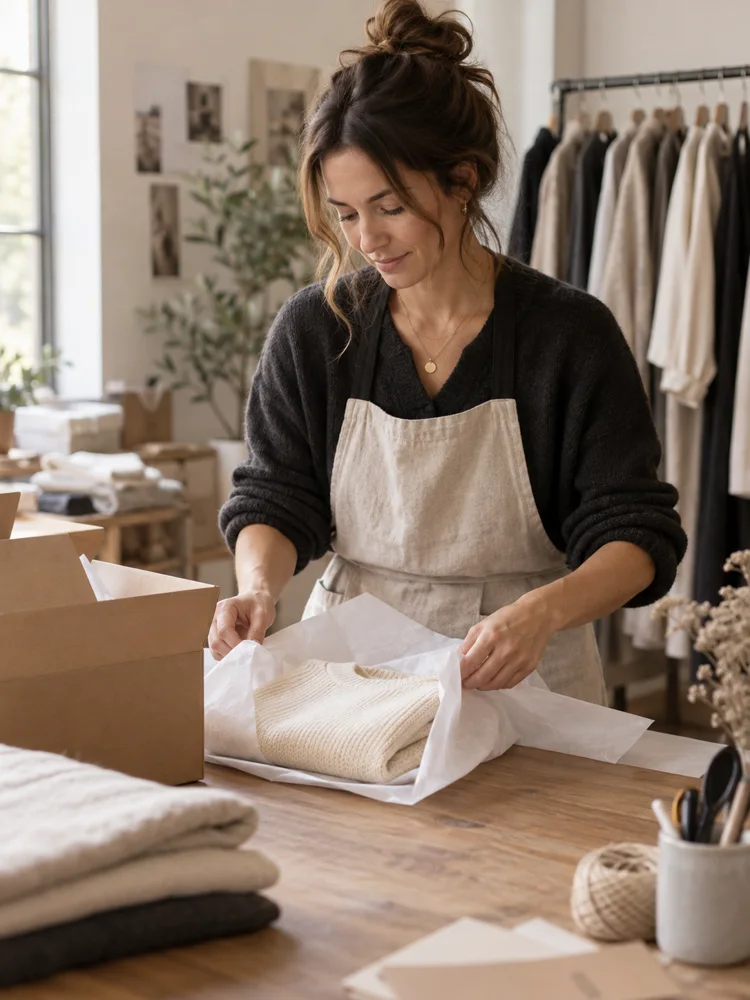 Shop owner preparing an order